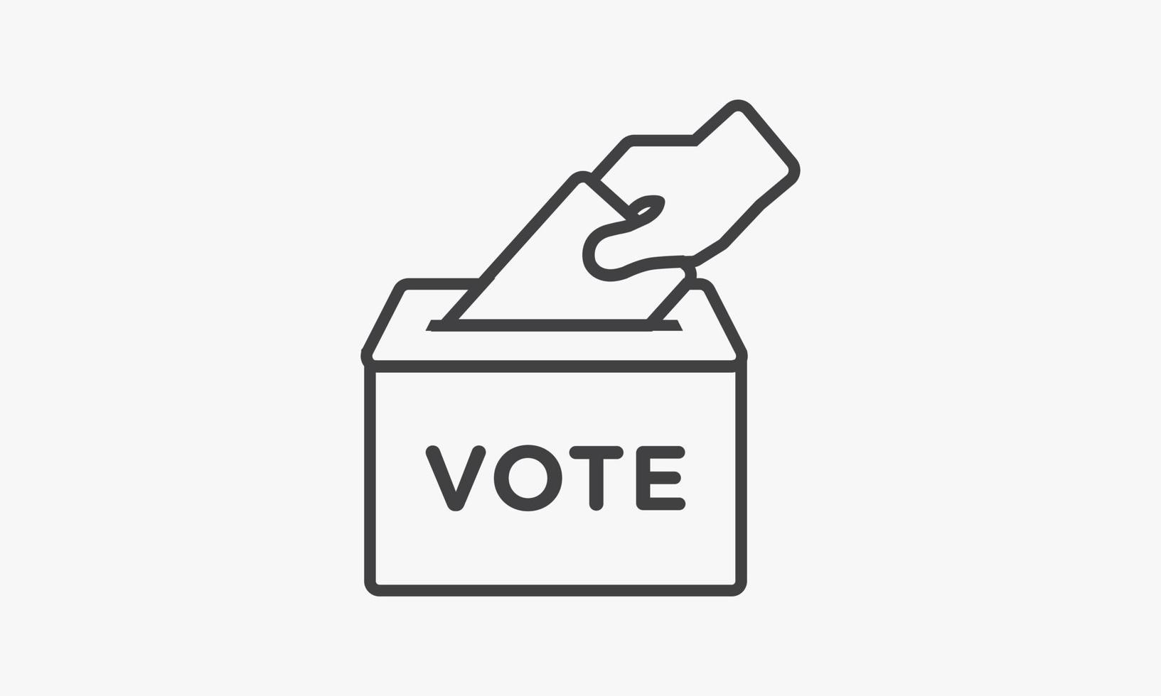 line icon box vote isolated on white background. vector