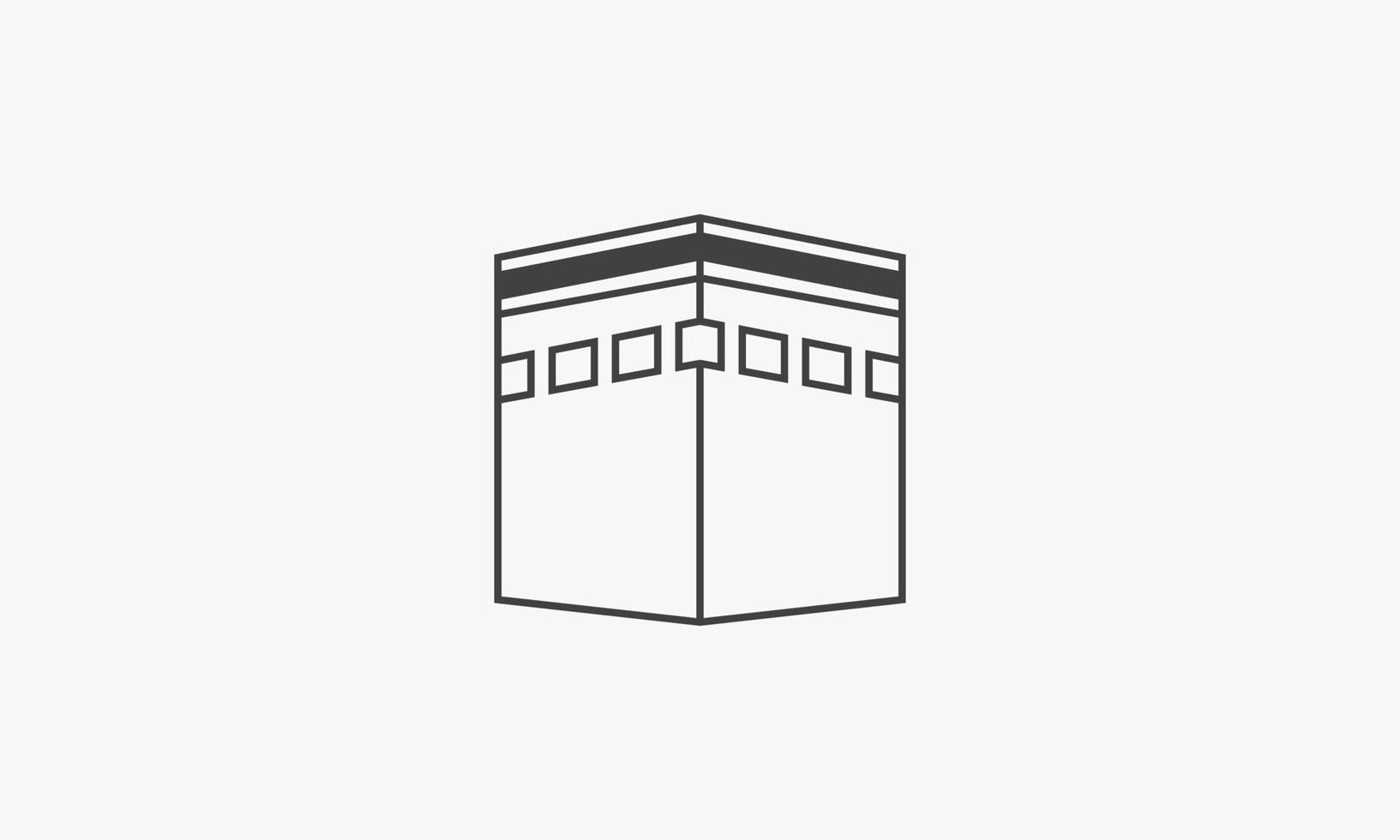 icono de línea kaaba aislado sobre fondo blanco. vector