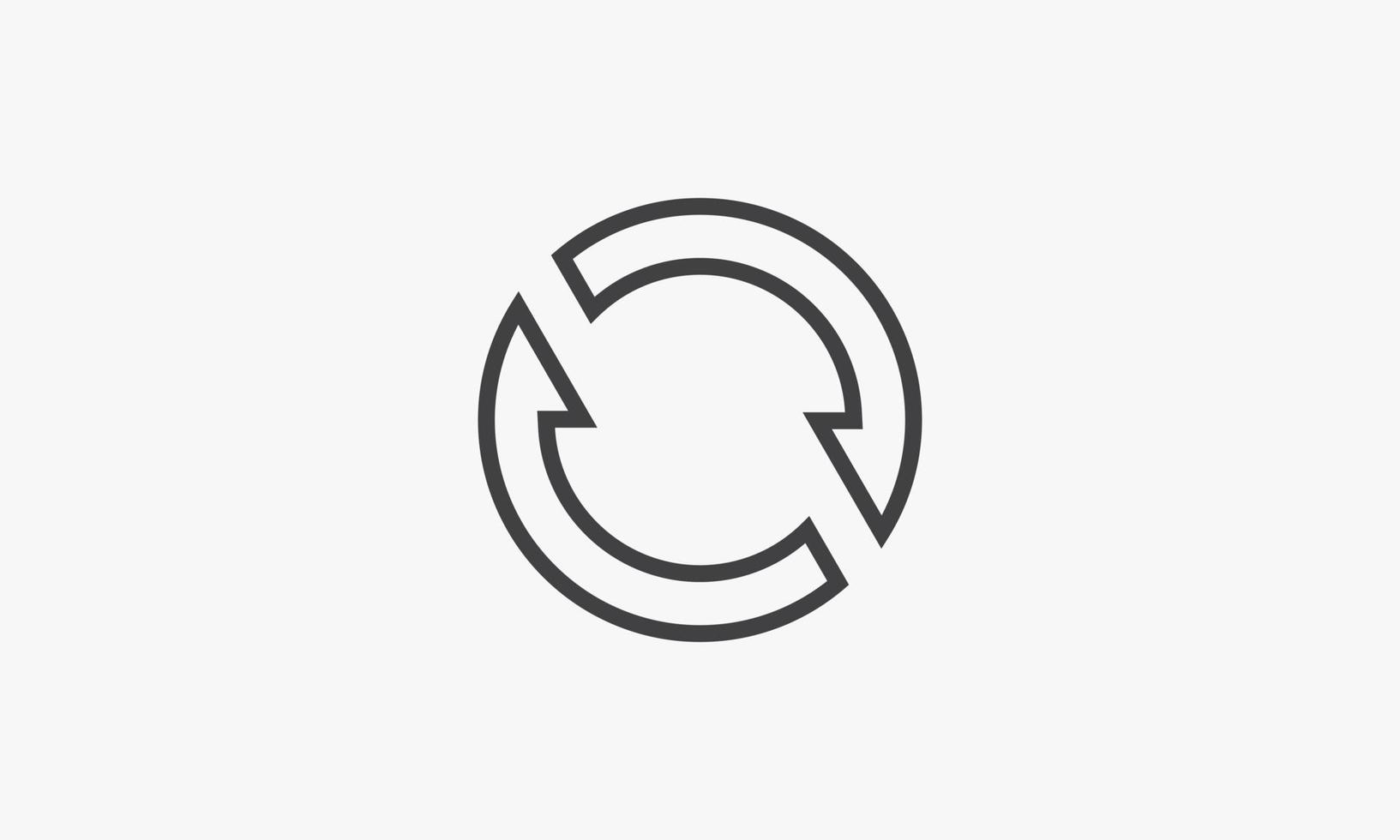 line icon sync recycle isolated on white background. vector