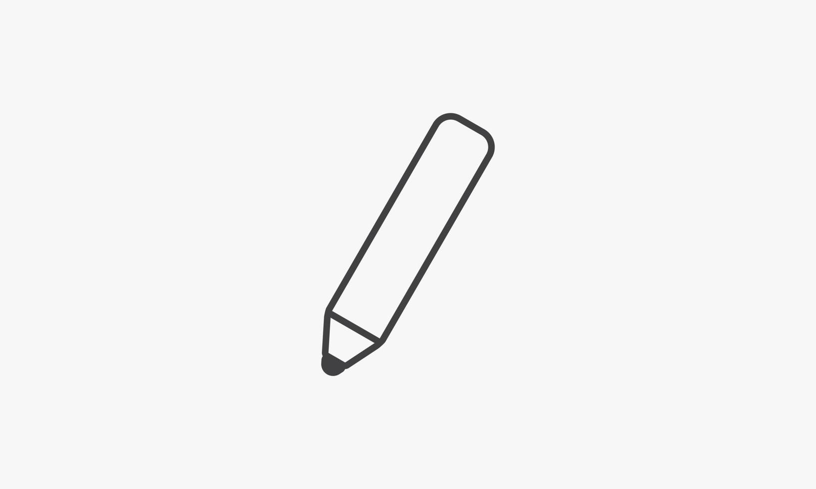 Lápiz crayón de icono de línea aislado sobre fondo blanco. vector