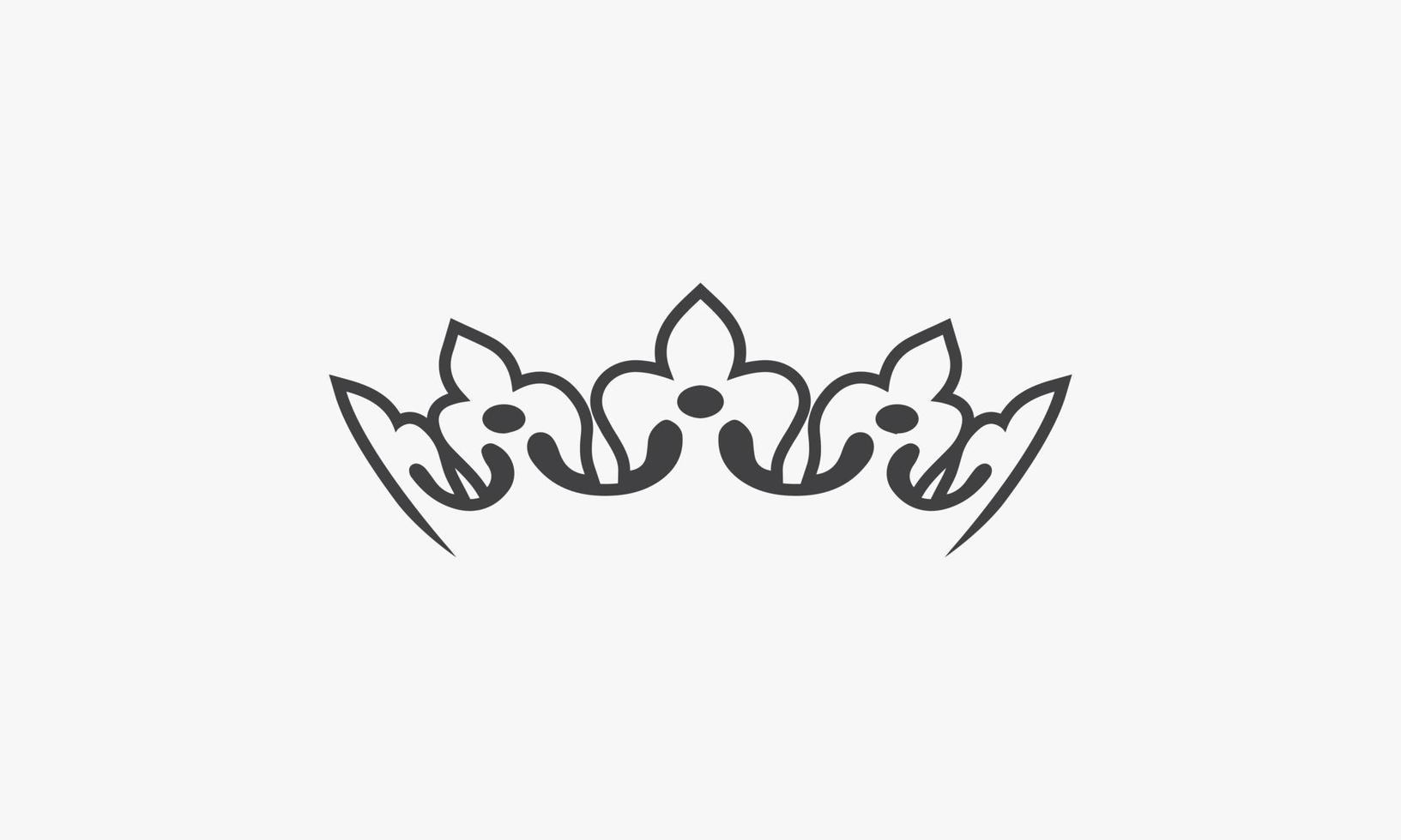 abstract icon line crown on white background. vector