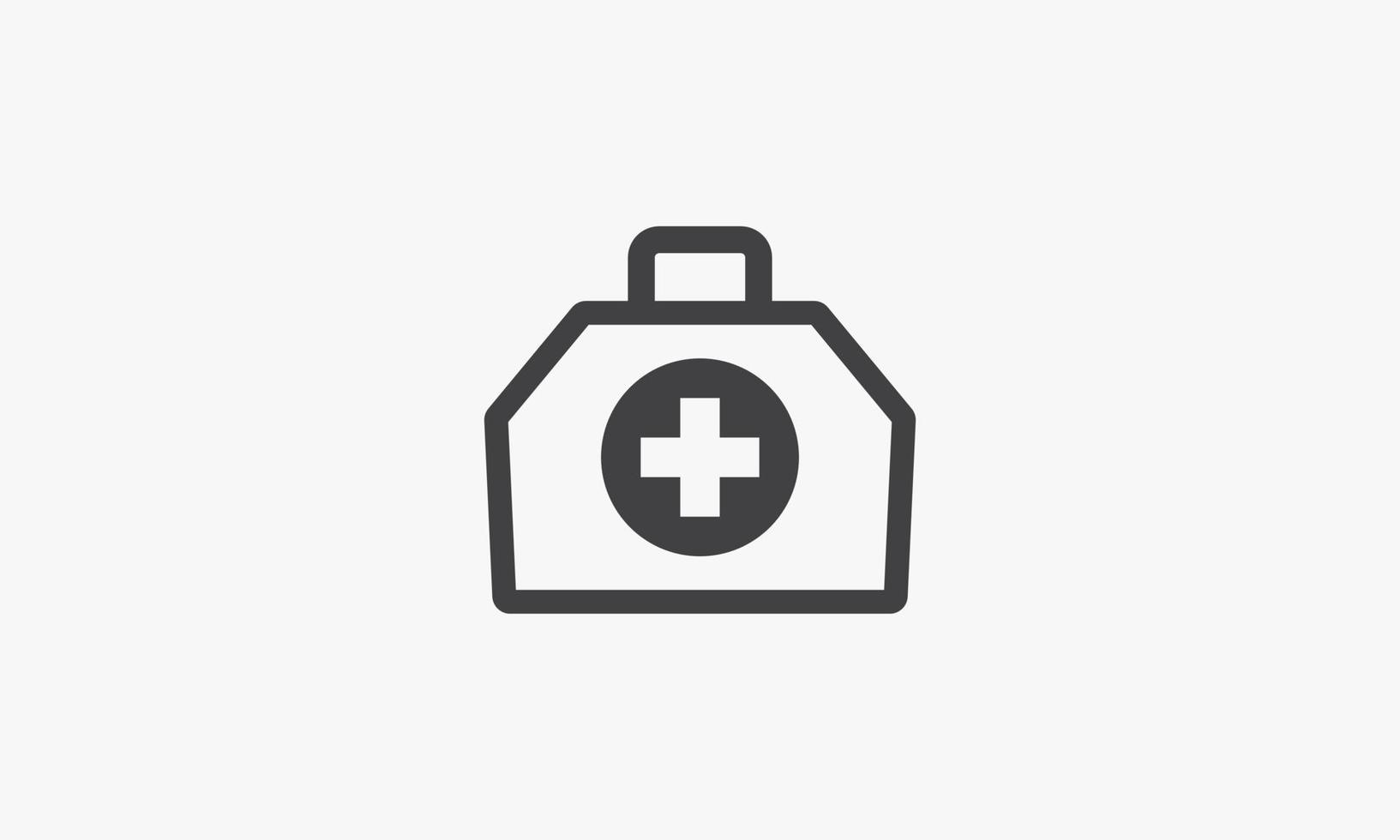 line icon medical bag isolated on white background. vector