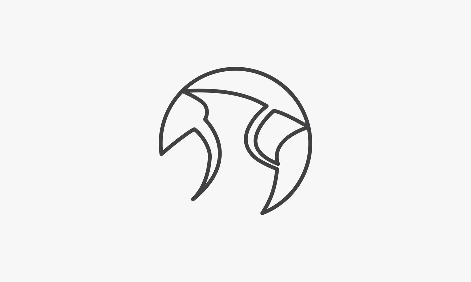 abstract line circle icon cardinal bird isolated on white background. vector