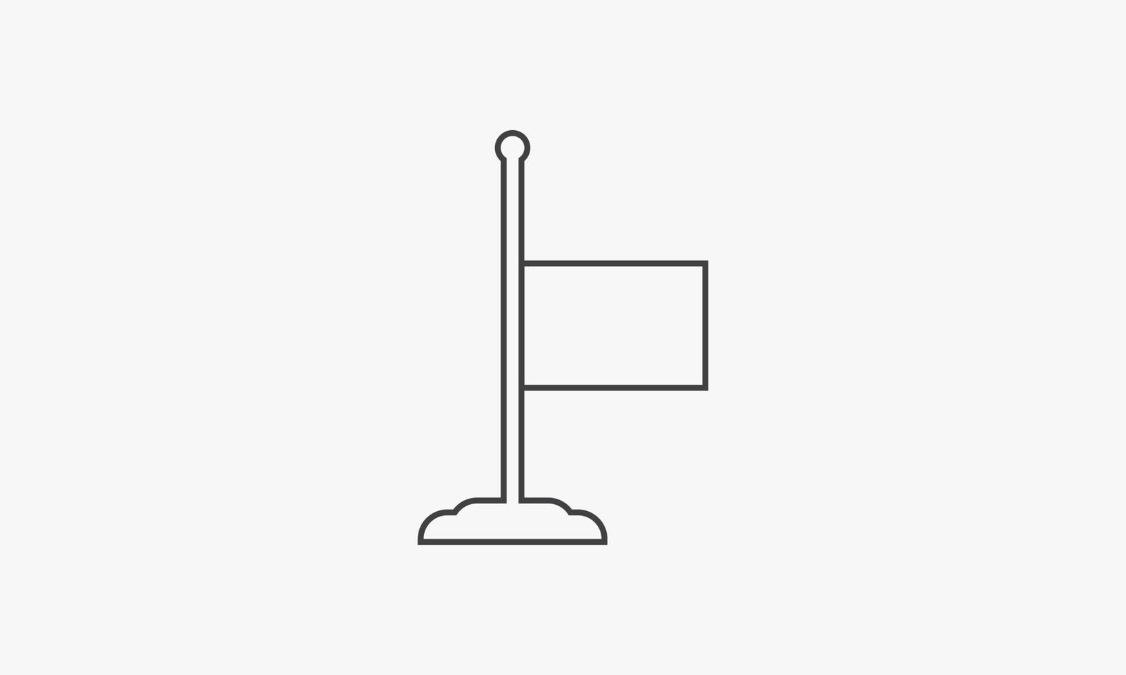 line icon half-mast flag isolated on white background. vector
