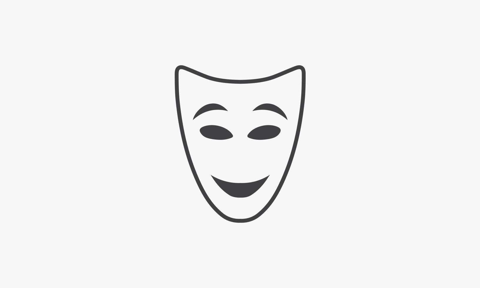 máscara teatral de icono de línea aislada sobre fondo blanco. vector
