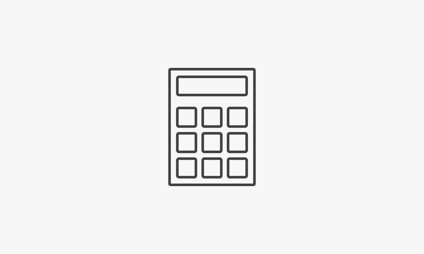 line icon calculator isolated on white background. vector