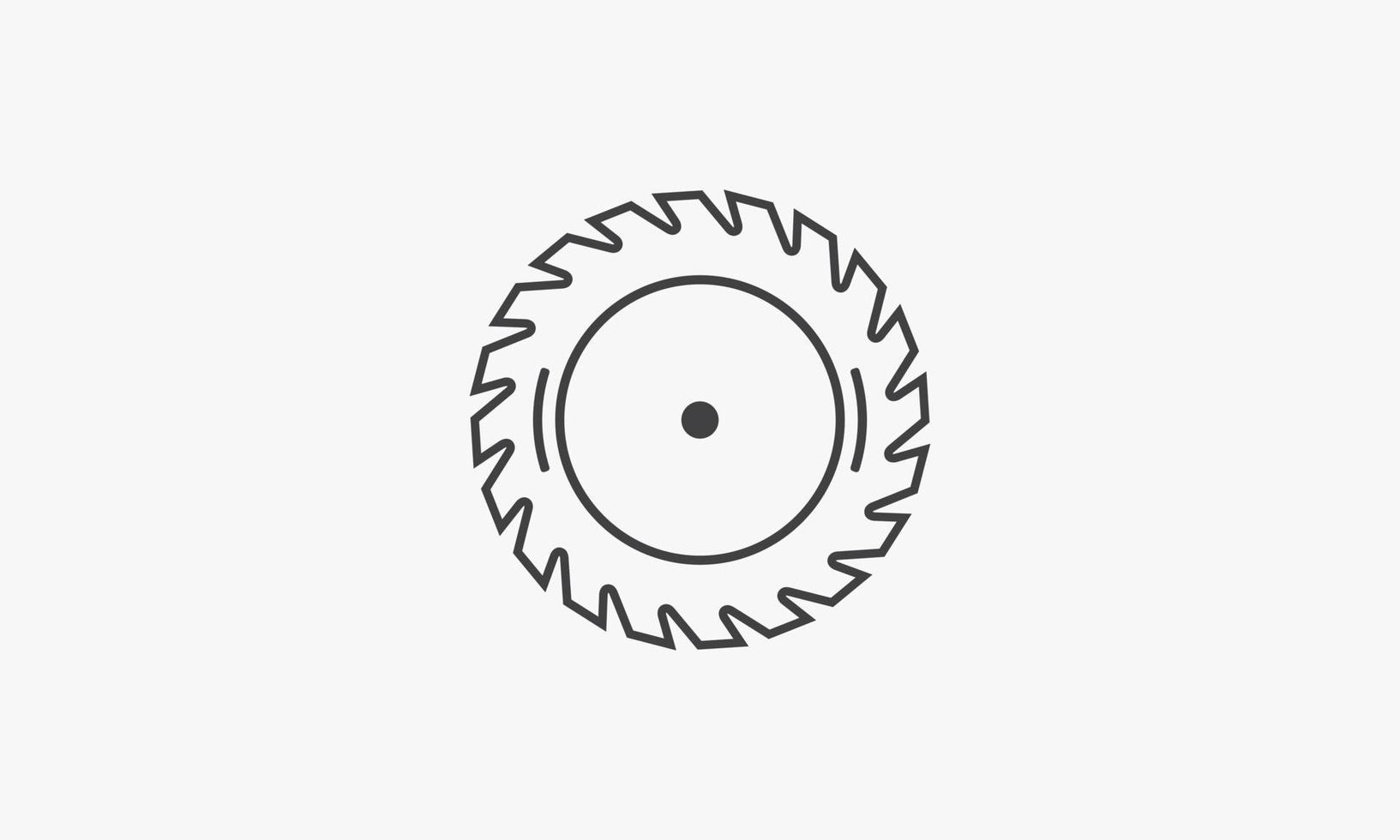 line icon circle saw isolated on white background. vector