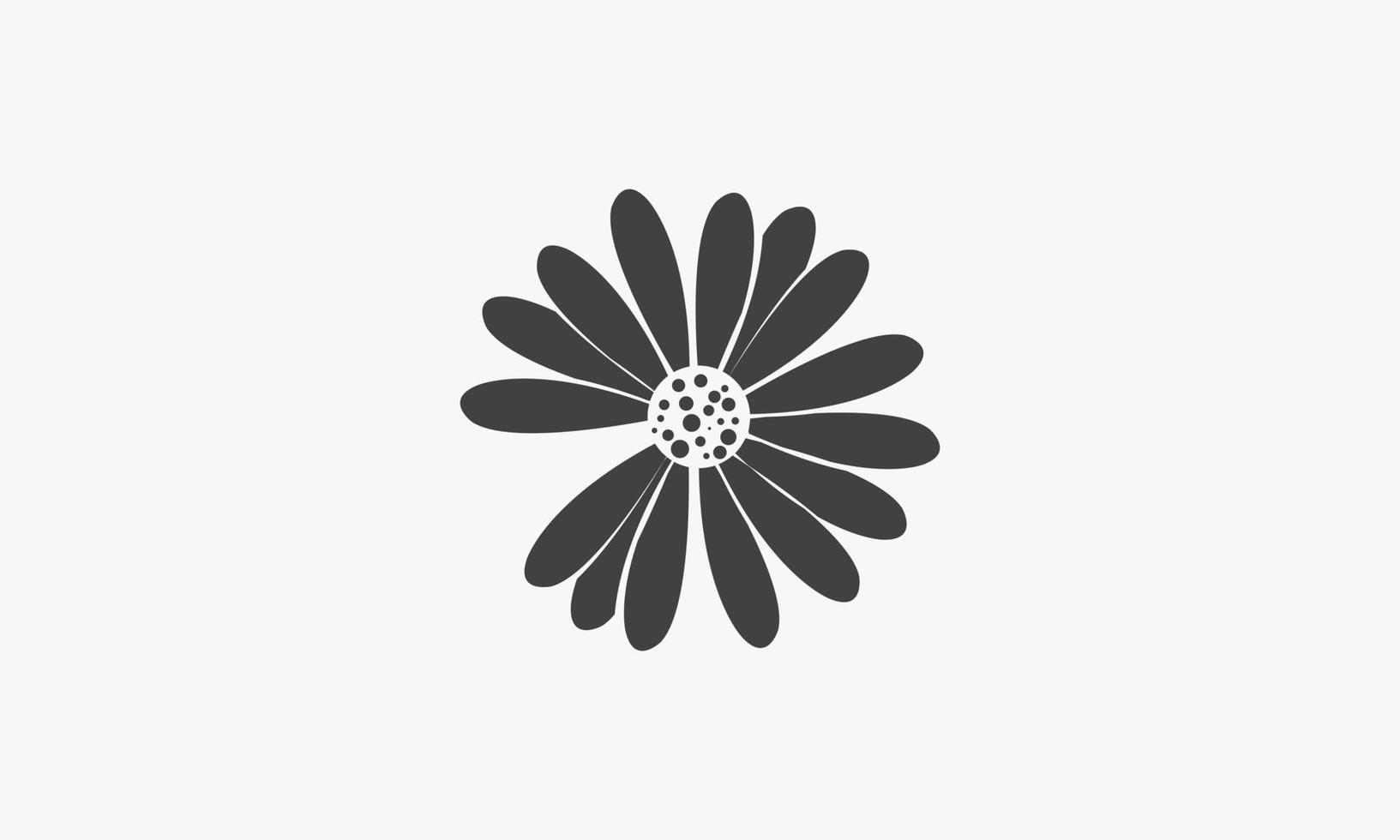 line icon flower daisy isolated on white background. vector