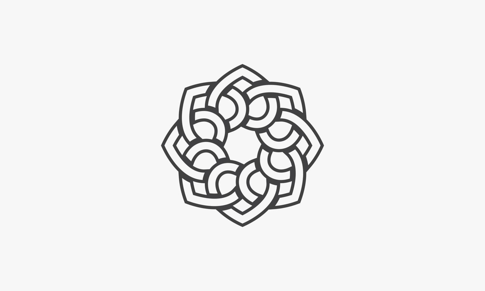 icono de línea mandala entrelazado aislado sobre fondo blanco. vector