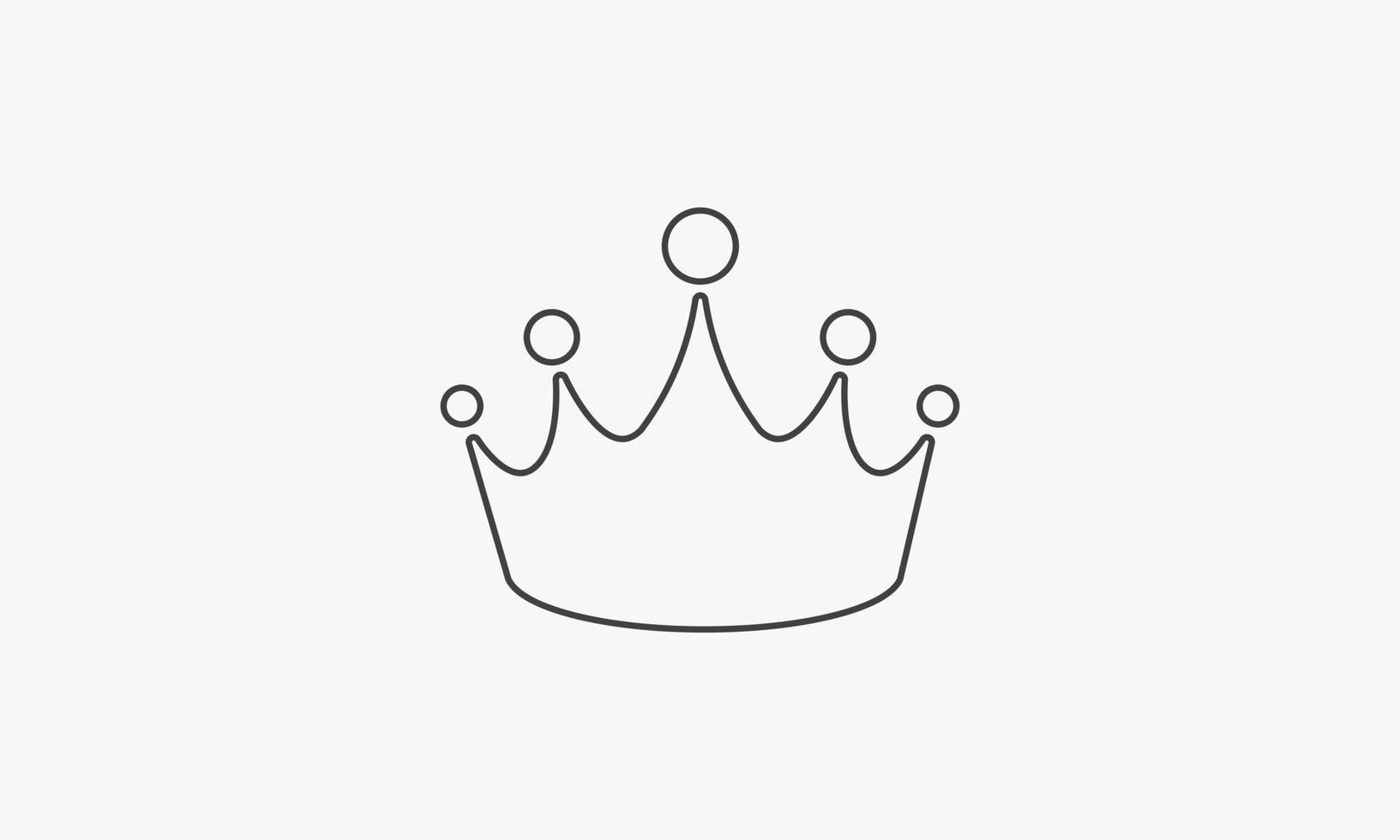 line icon luxury crown isolated on white background. vector