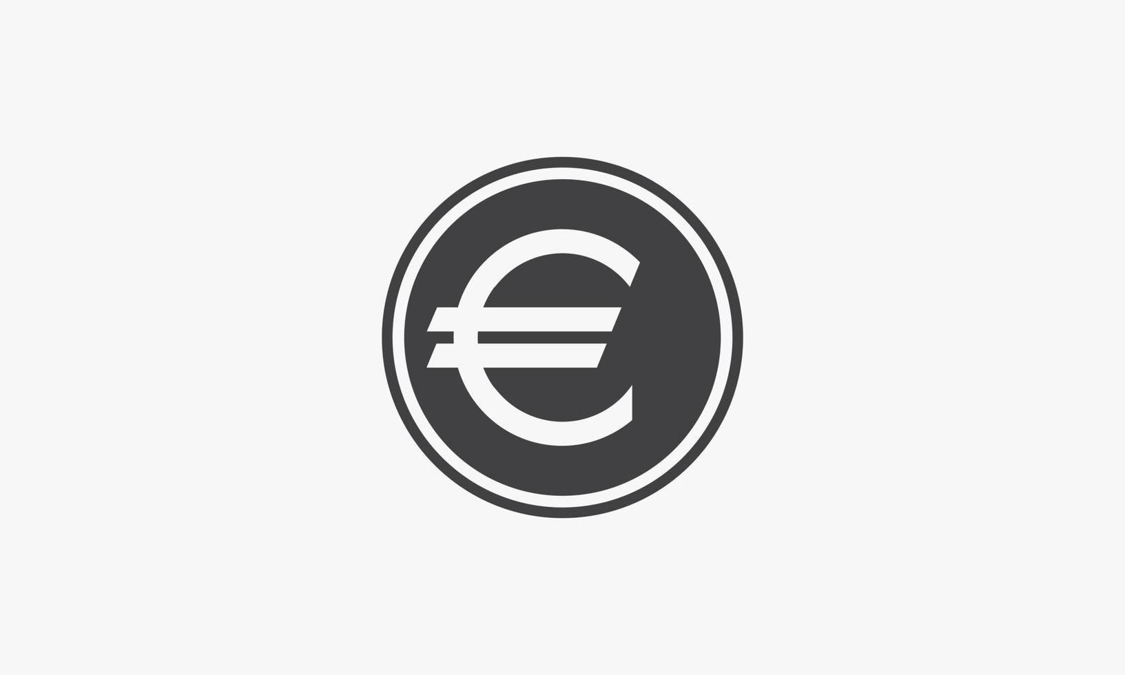 circle icon coin euro money isolated on white background. vector