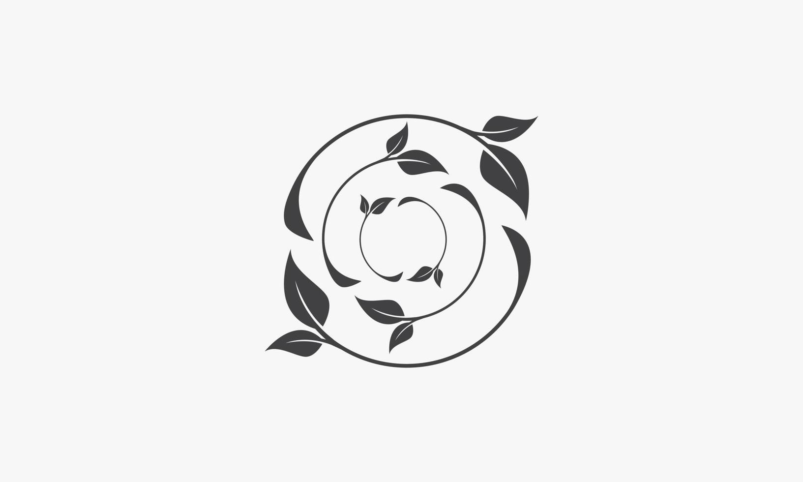 leaf branch circle vector illustration on white background. creative icon.