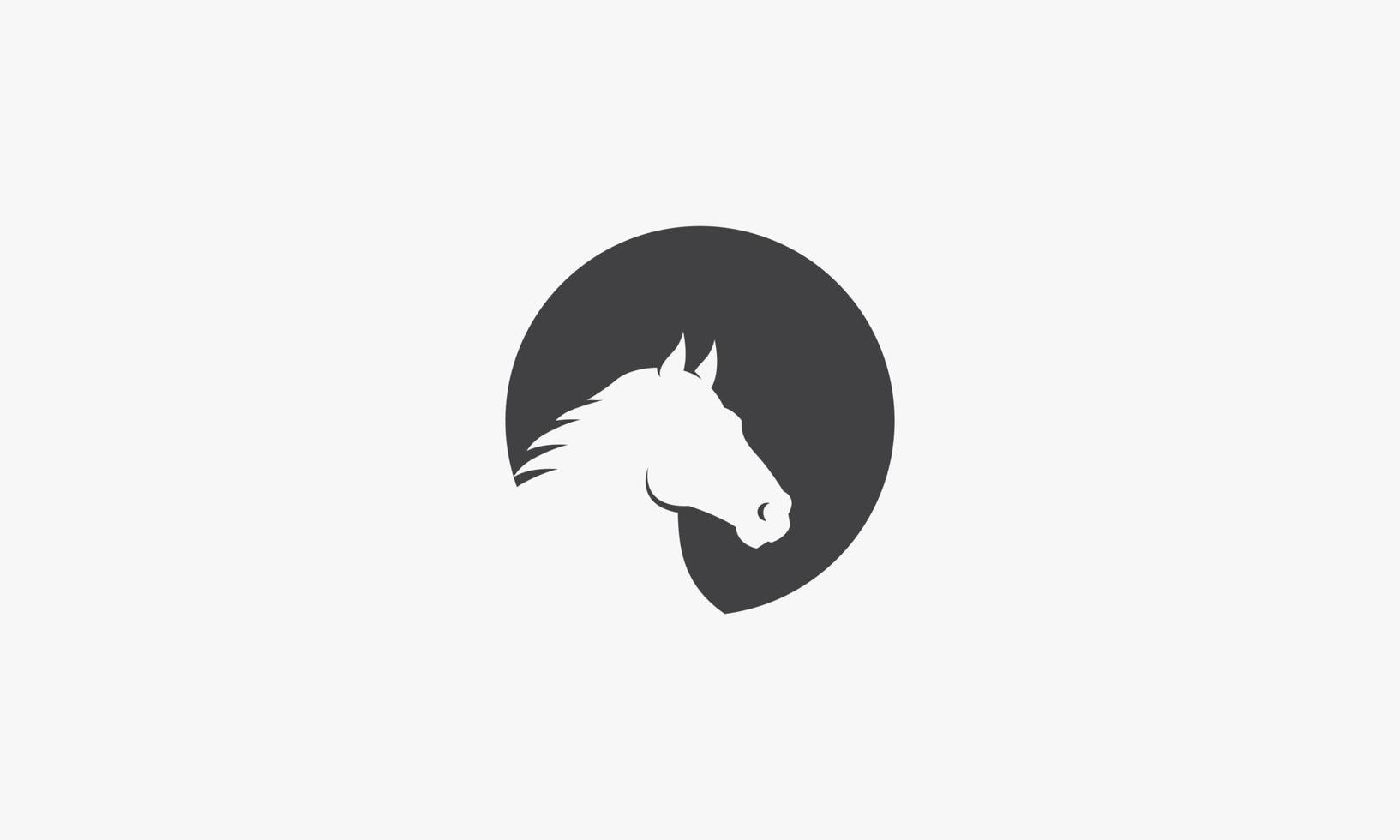 circle horse head icon vector illustration. isolated on white background.