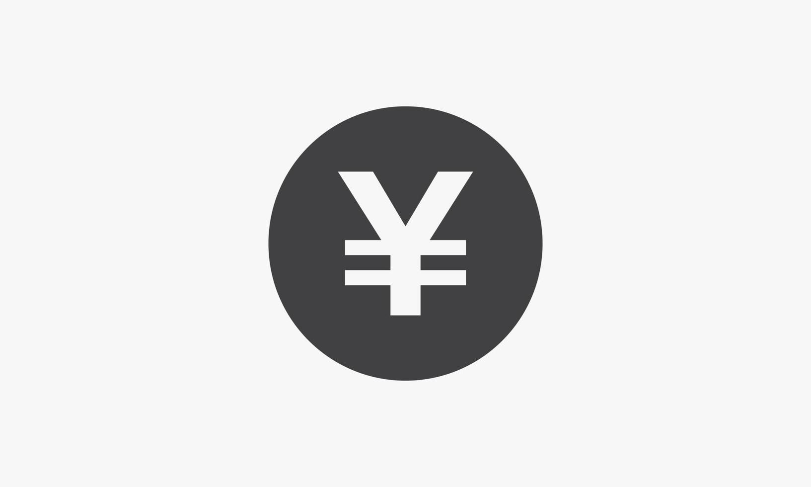 circle icon coin yuan isolated on white background. vector