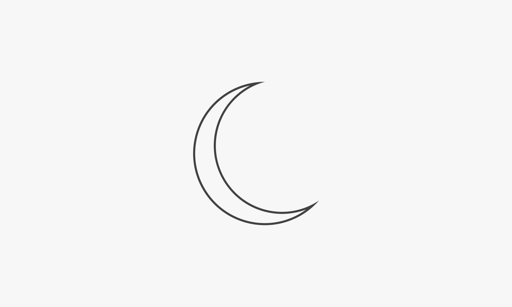 Icono de línea simple luna creciente aislada sobre fondo blanco. vector