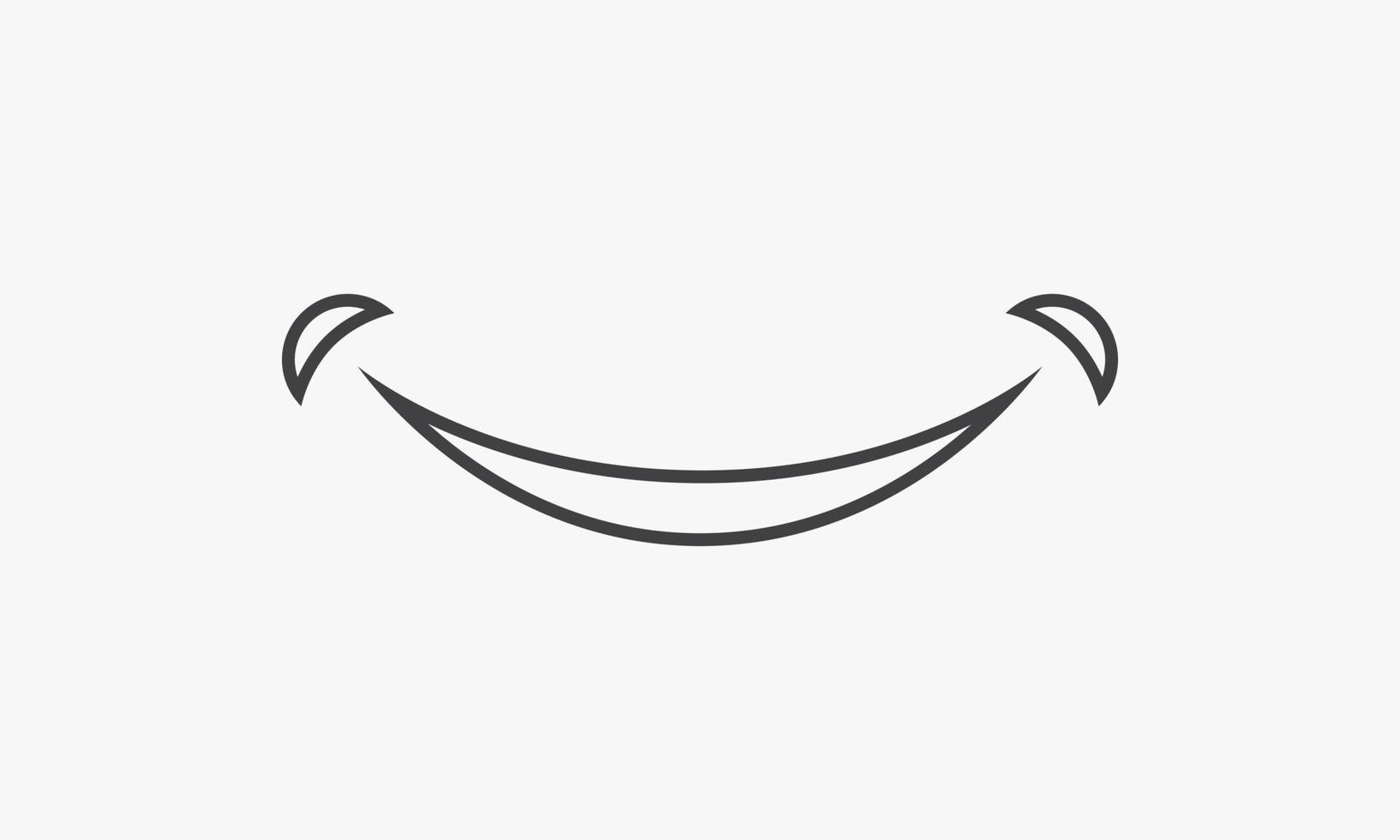 line icon smile isolated on white background. vector