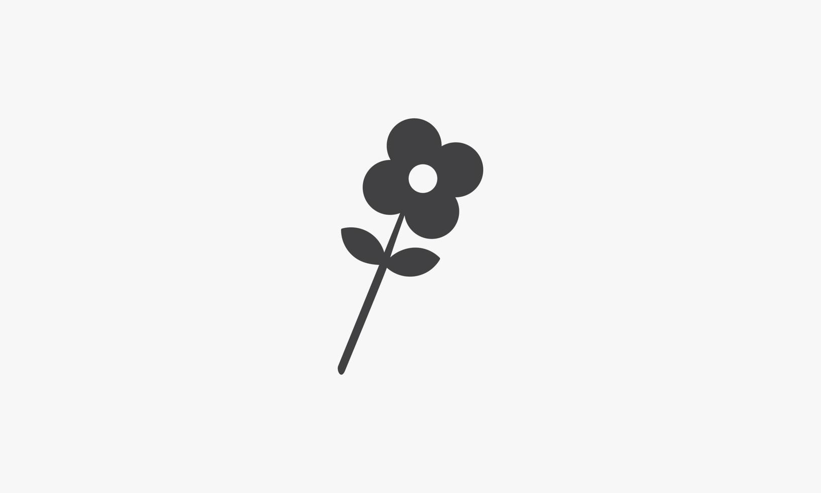 simple stalk with flower icon. isolated on white background. vector illustration.