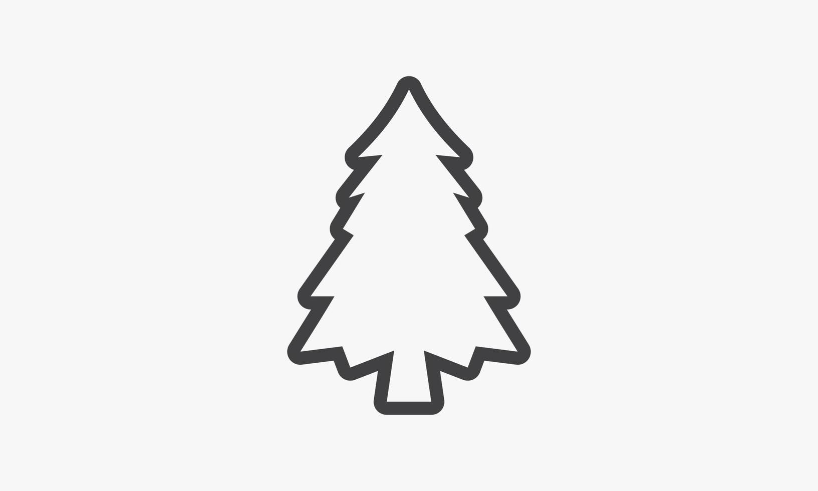 line icon simple christmas tree isolated on white background. vector