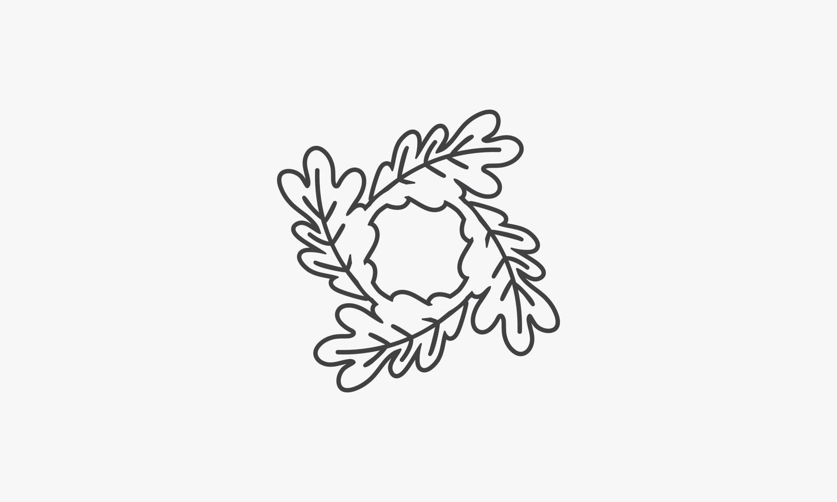 icono de línea de roble de cuatro hojas aislado sobre fondo blanco. vector