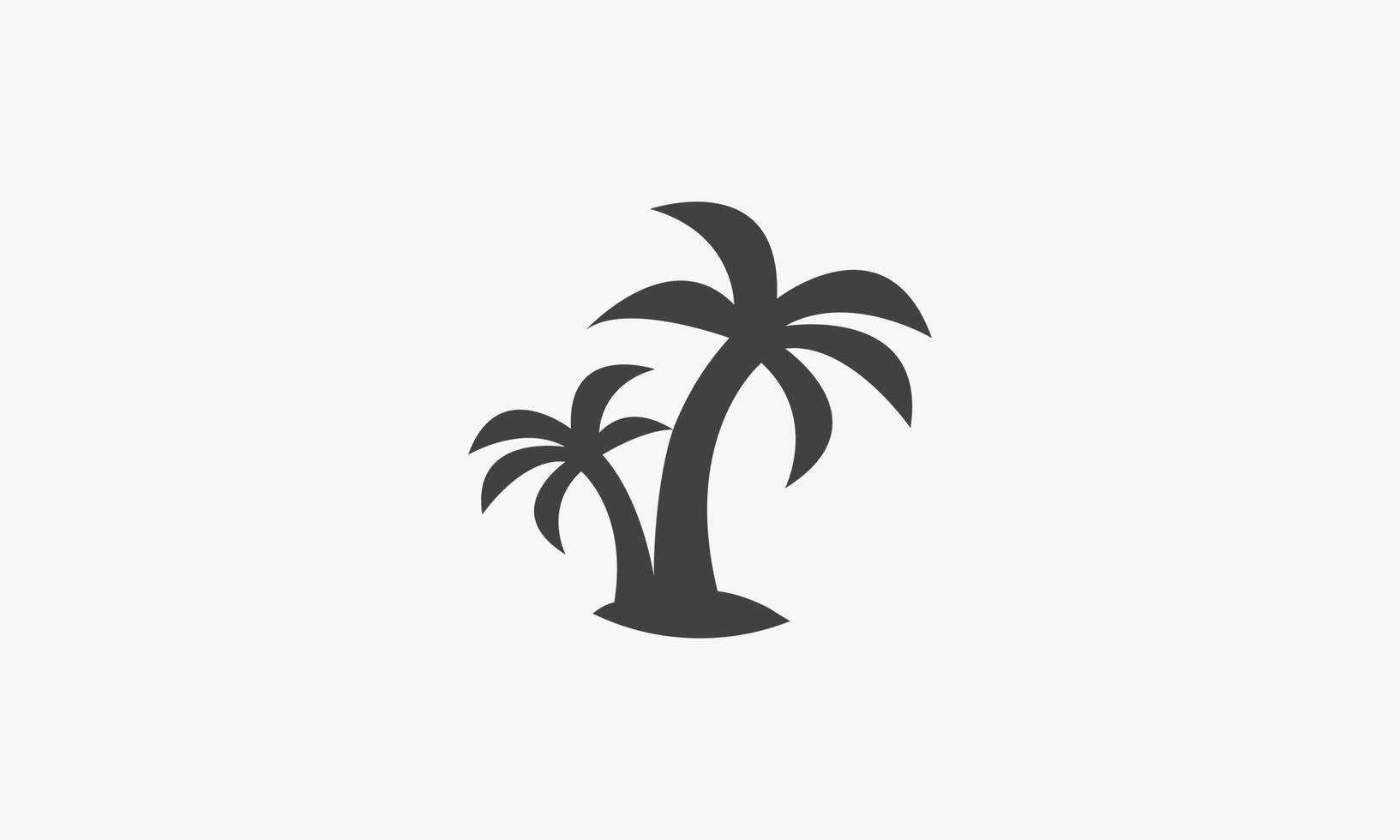 simple icon tree palm coconut isolated on white background. vector