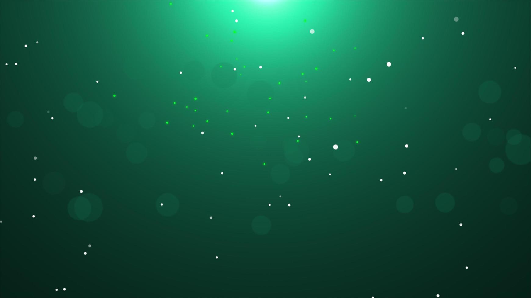 Green falling glow particle with flare  background photo