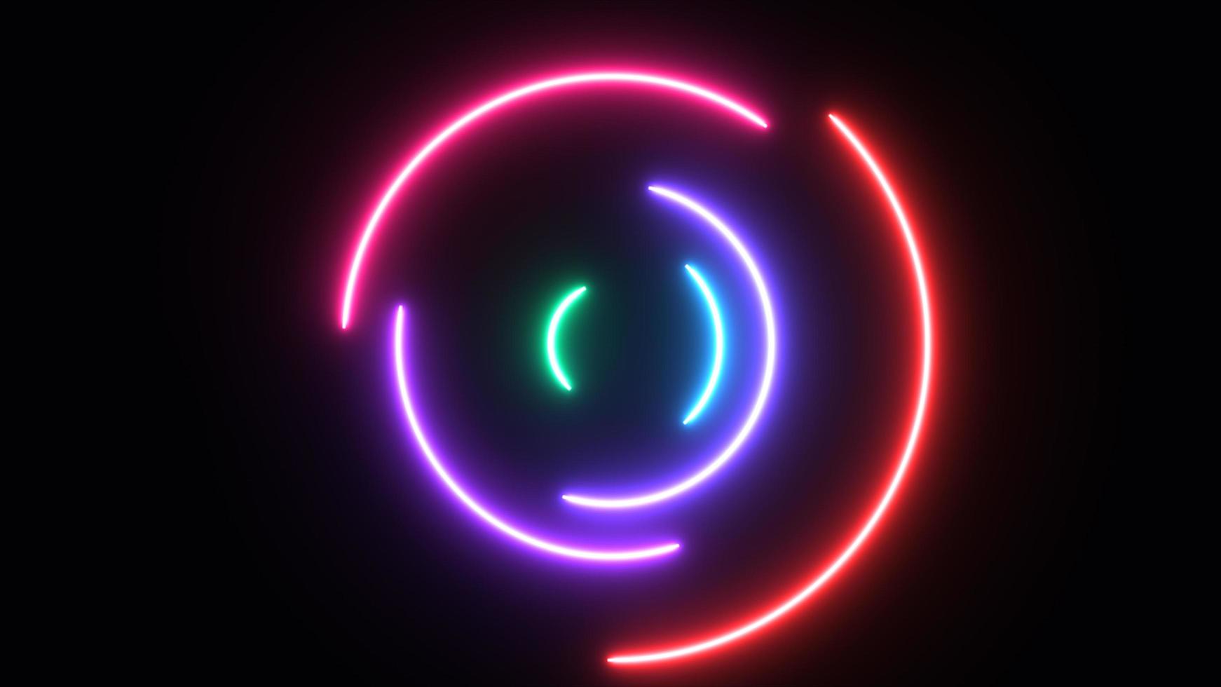 Neon loop circle flowing background photo