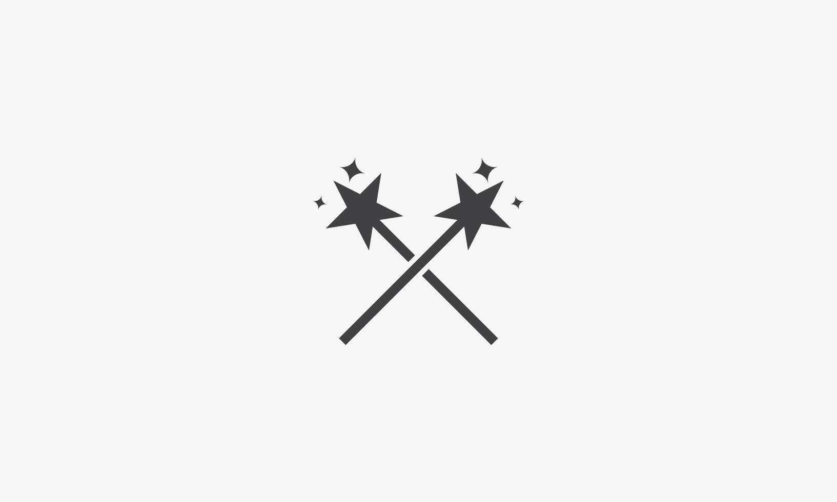 crossed Magic wand. isolated on wite background. creative icon. vector