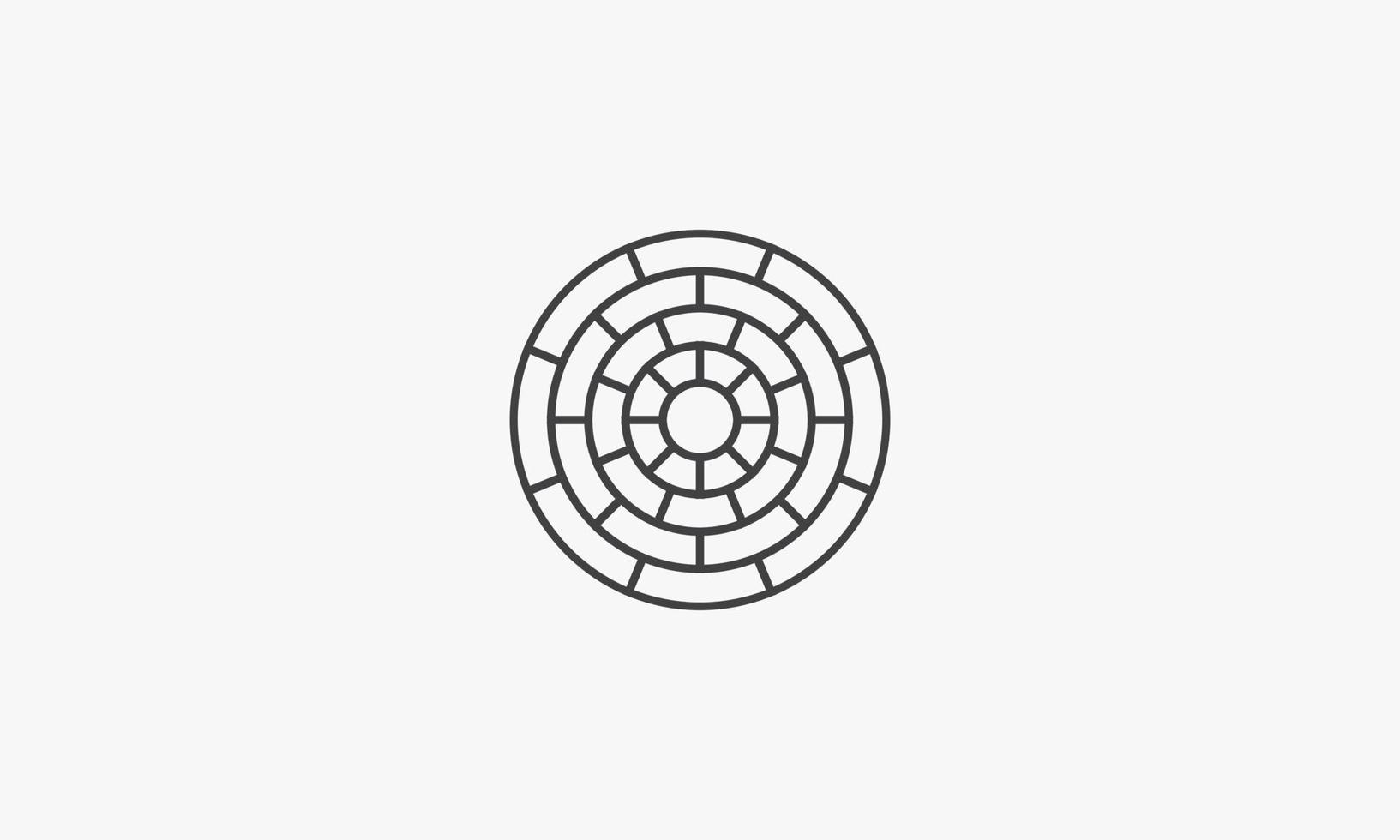 Pavimentadora de icono de línea de círculo aislado sobre fondo blanco. vector