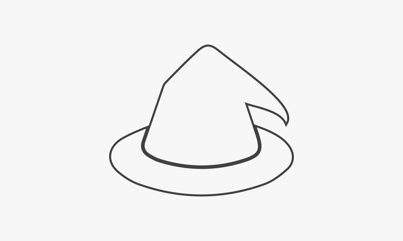 sombrero de bruja de icono de línea aislado sobre fondo blanco. vector