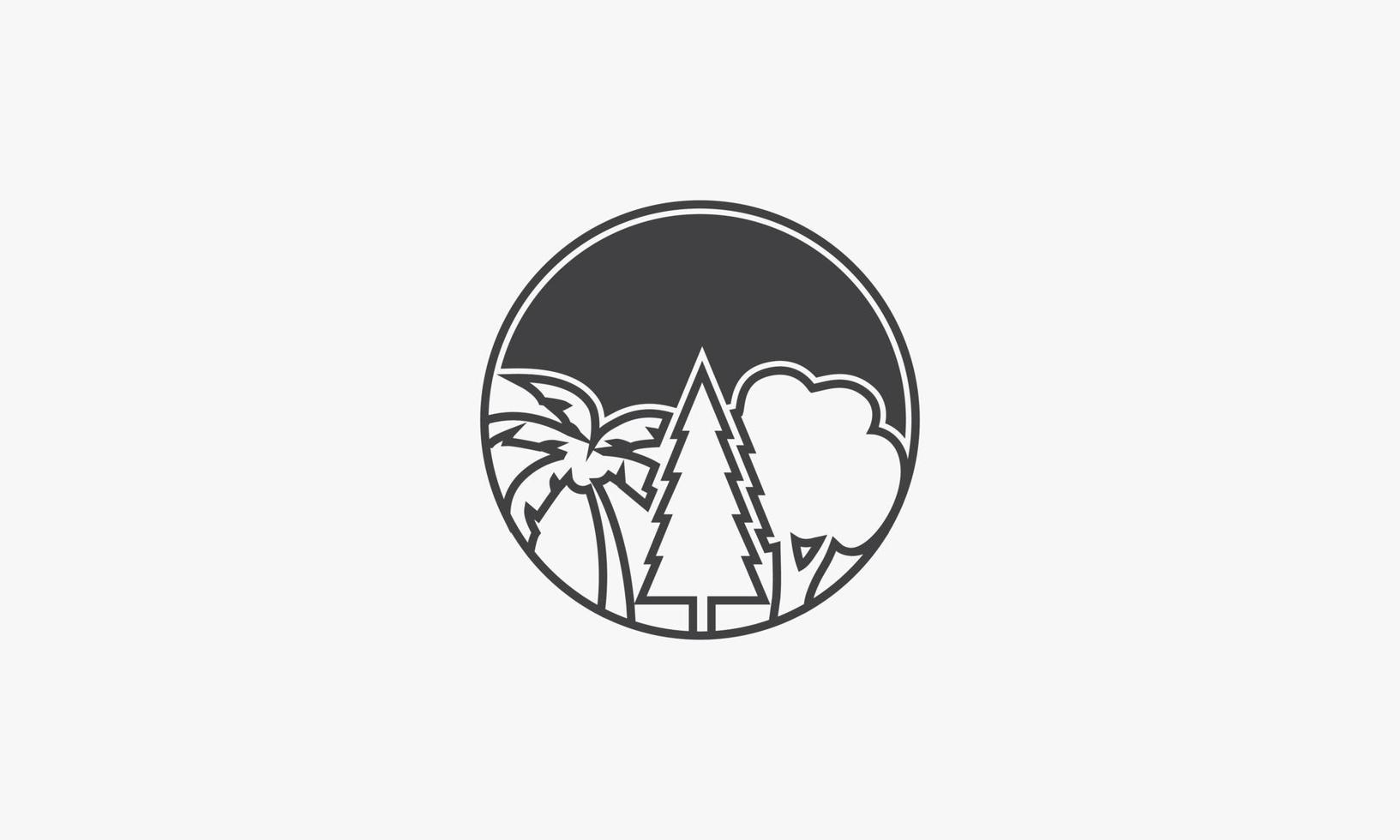 the trees vector illustration on white background. creative icon.