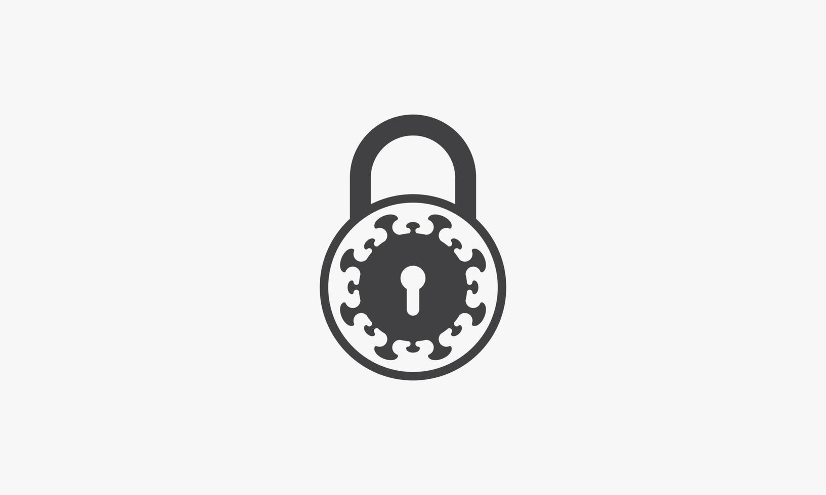 padlock coronavirus vector illustration. creative icon isolated on white background.