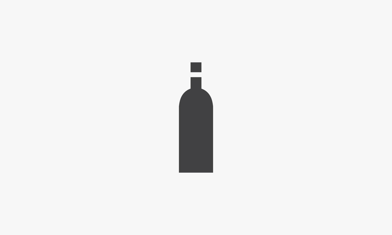 Ilustración de vector plano de diseño de icono de botella de vino. aislado sobre fondo blanco.