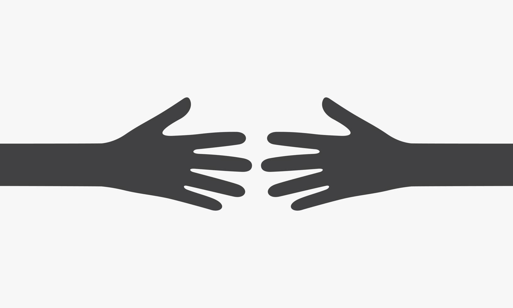 two hands reach each other. vector illustration.