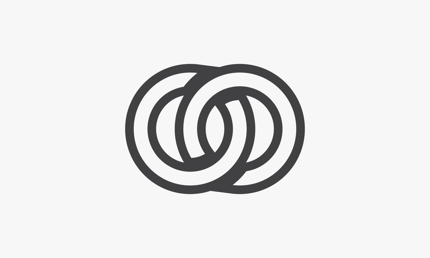 two circle bind each other icon on white backgrund. vector