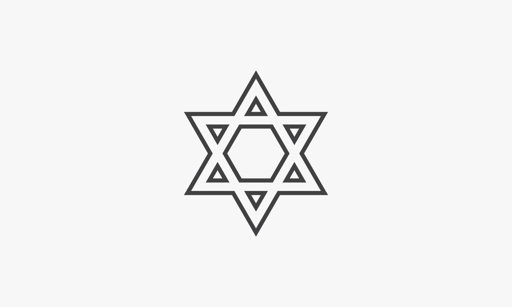 icono de línea símbolo del judaísmo aislado sobre fondo blanco. vector
