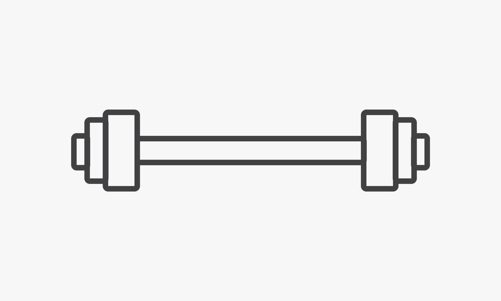 line icon barbell isolated on white background. vector