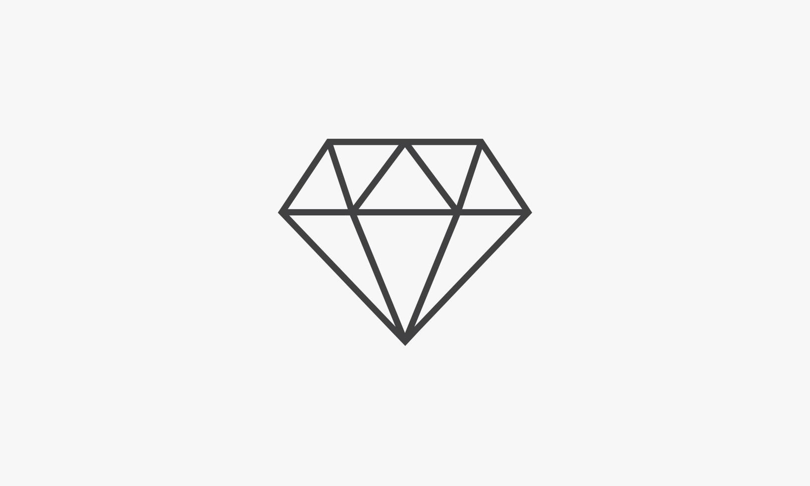line icon diamond isolated on white background. vector