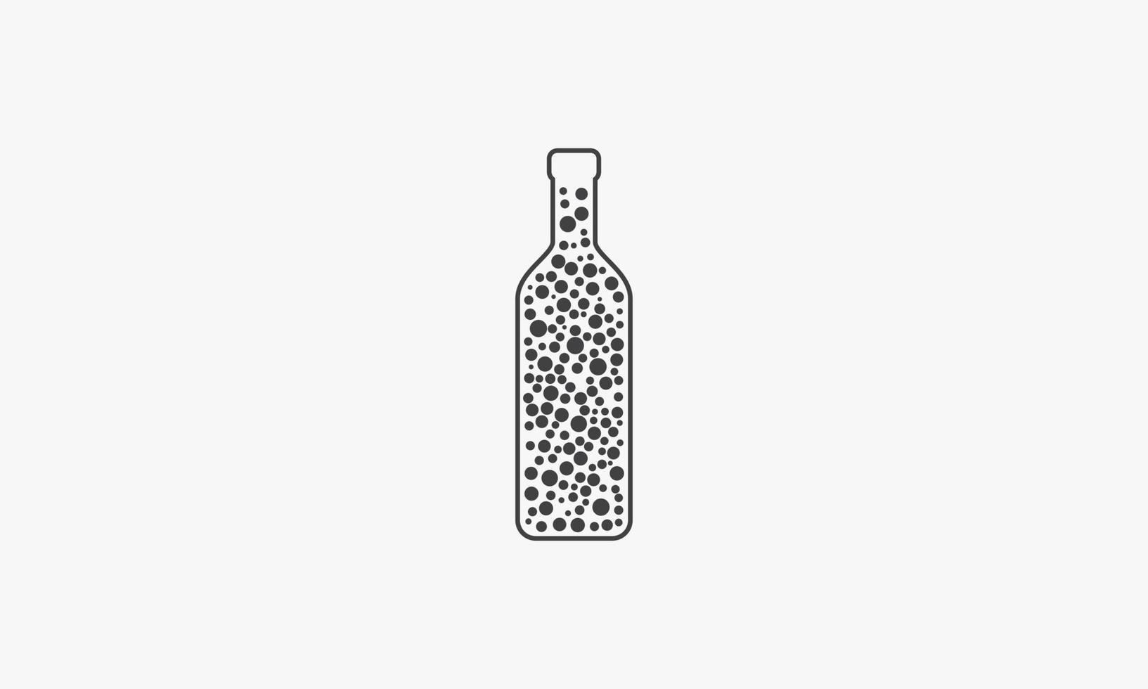 line icon bubble bottle isolated on white background. vector