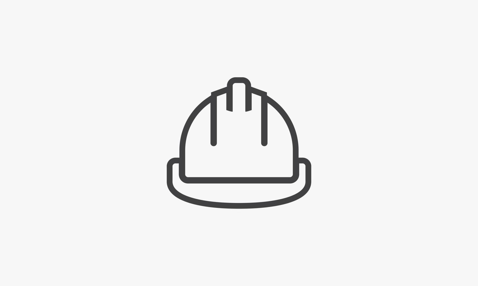 line icon hard hat isolated on white background. vector