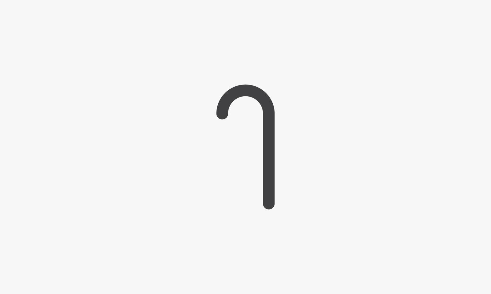 cane stick icon. isolated on white background. vector