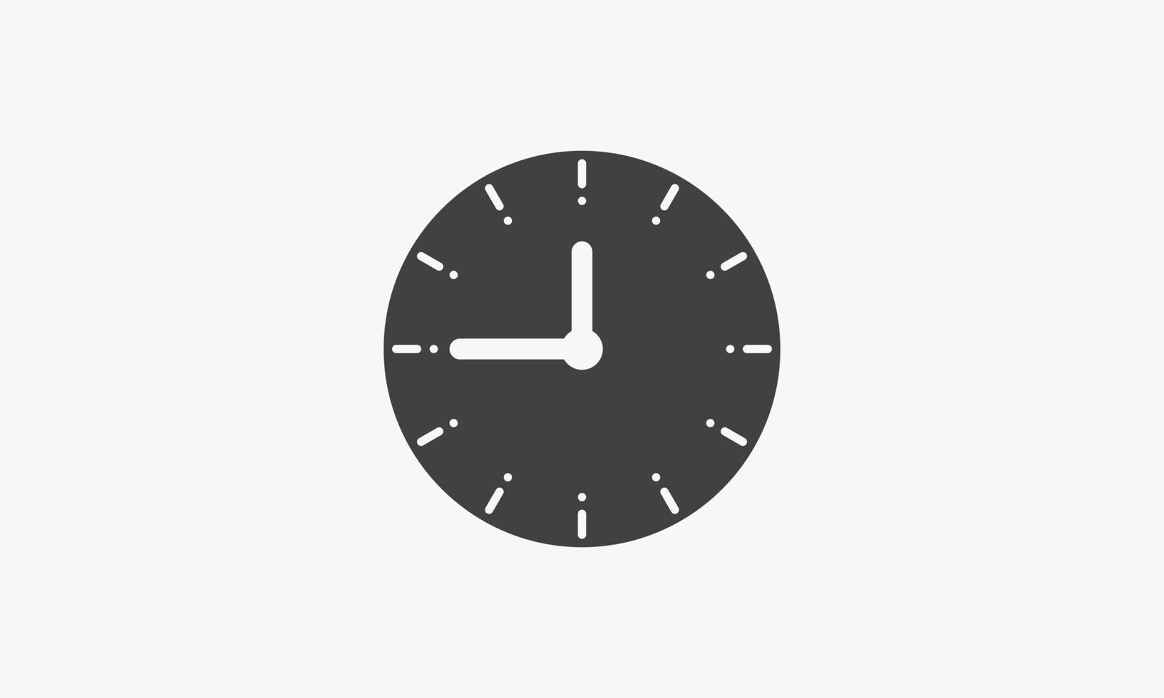 icono de horas de reloj de círculo aislado sobre fondo blanco. vector