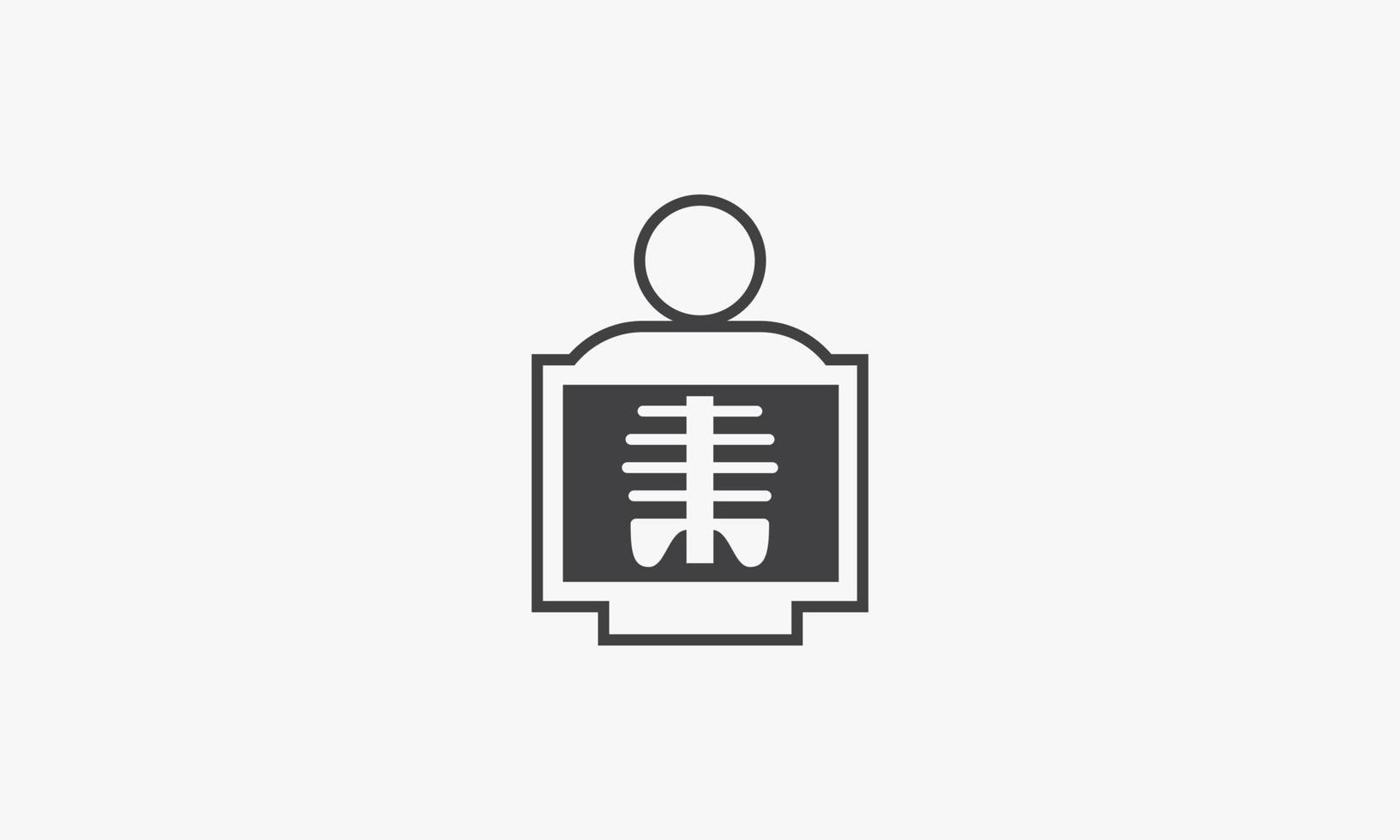 line icon people radiology isolated on white background. vector