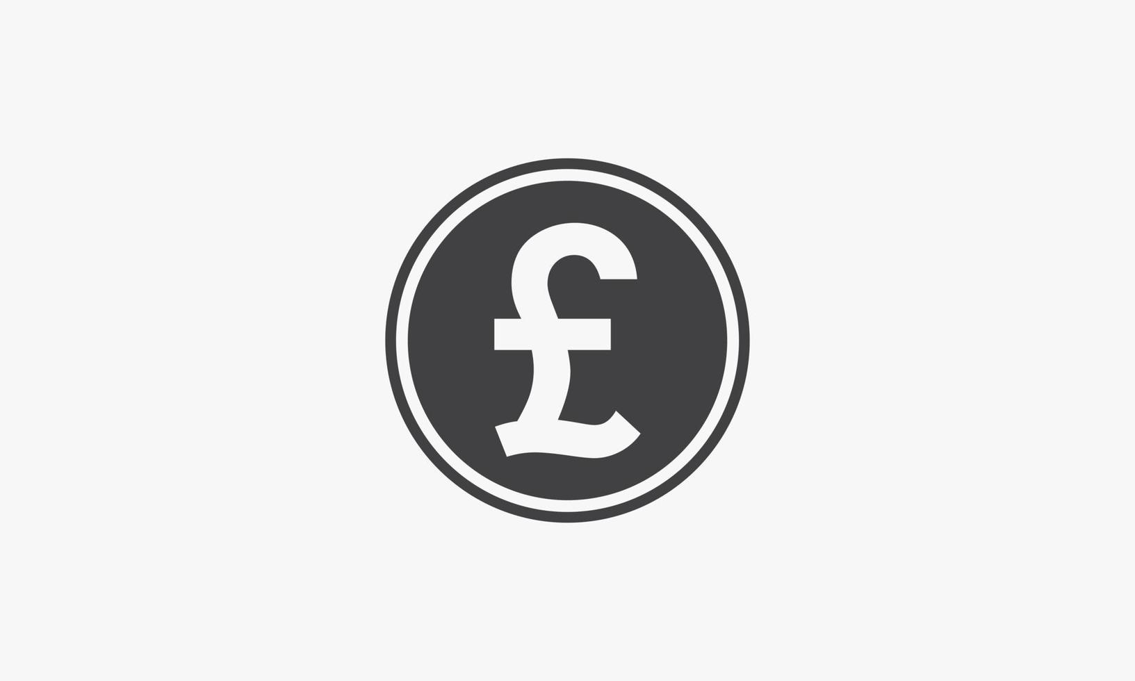 circle icon coin pound sterling isolated on white background. vector