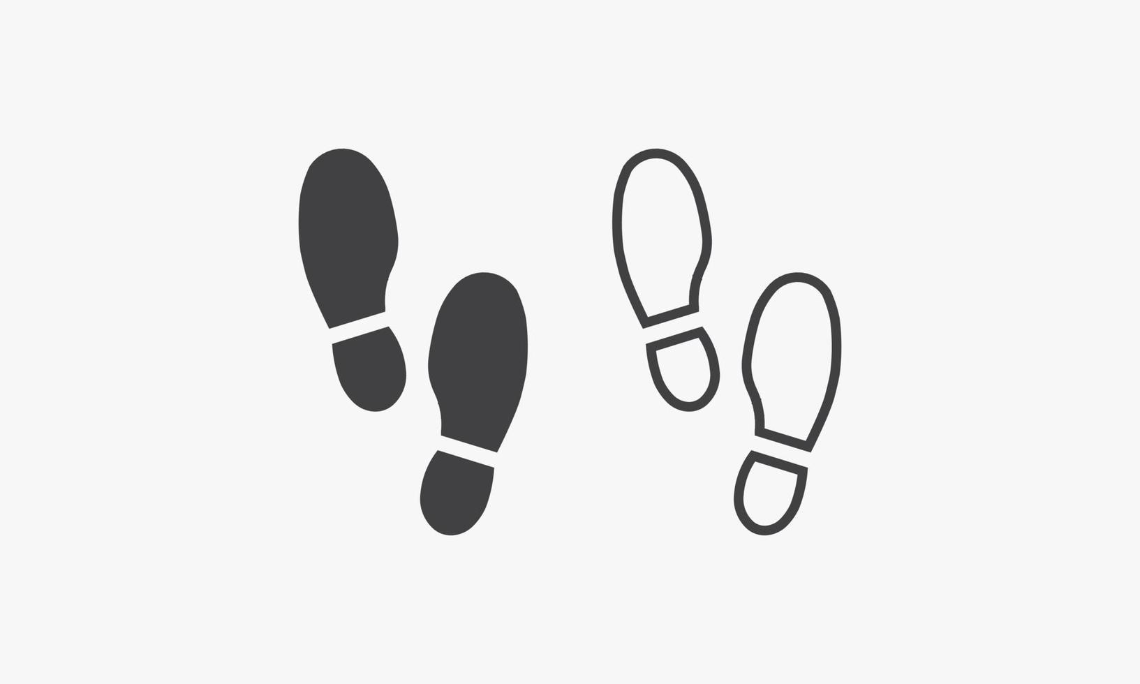 shoe print vector illustration on white background. creative icon.