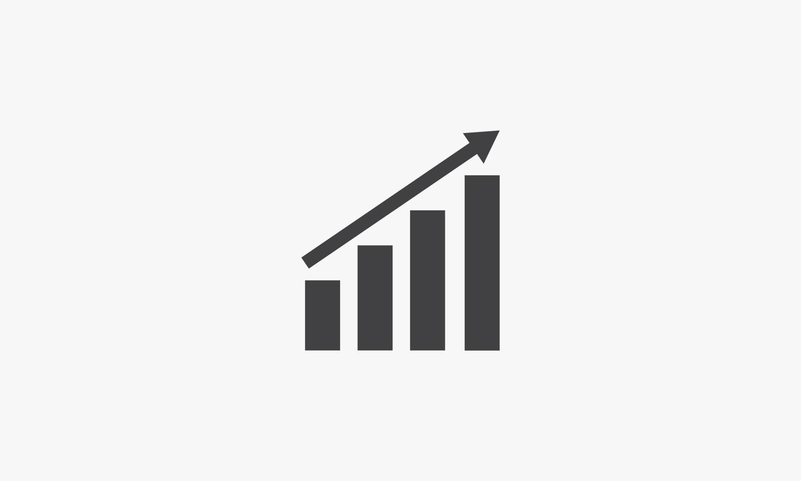 arrow up growth graph finance icon flat vector. vector