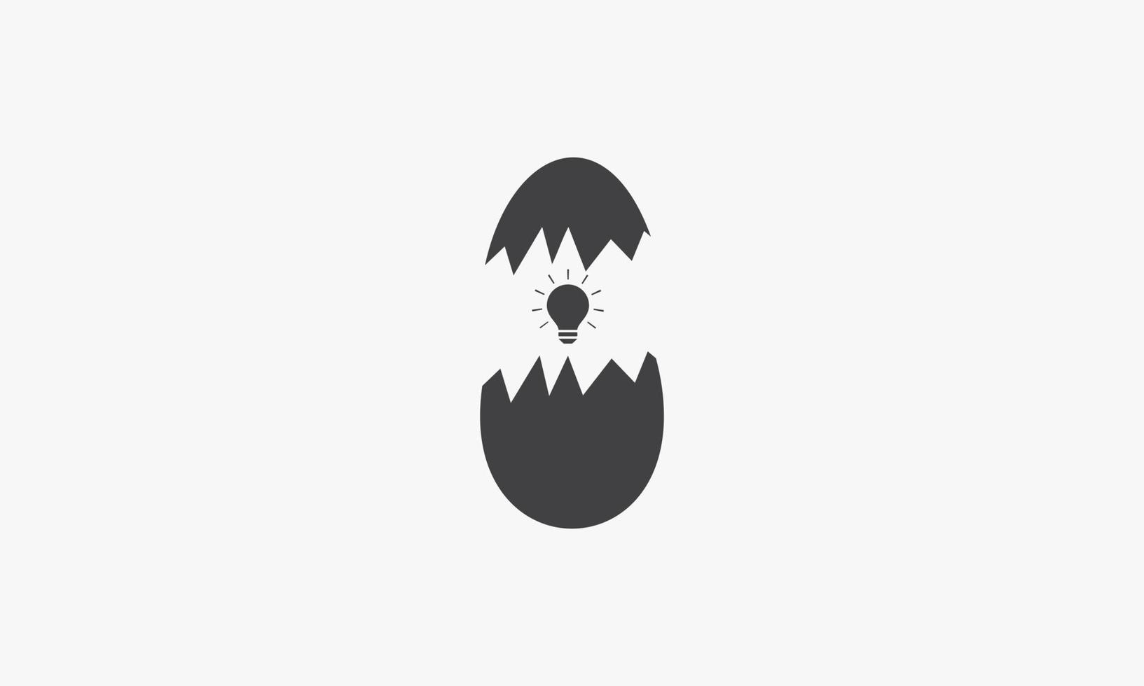 egg hatch light bulb idea vector illustration. creative icon.