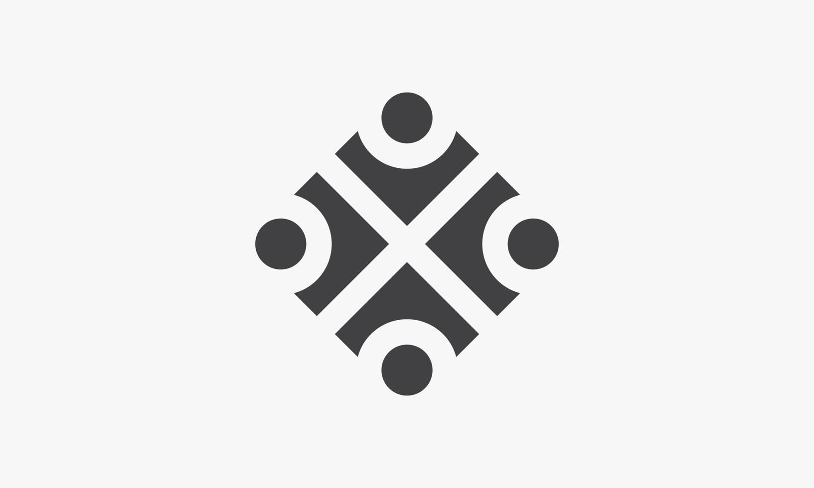 abstract teamwork icon isolated on white background. vector