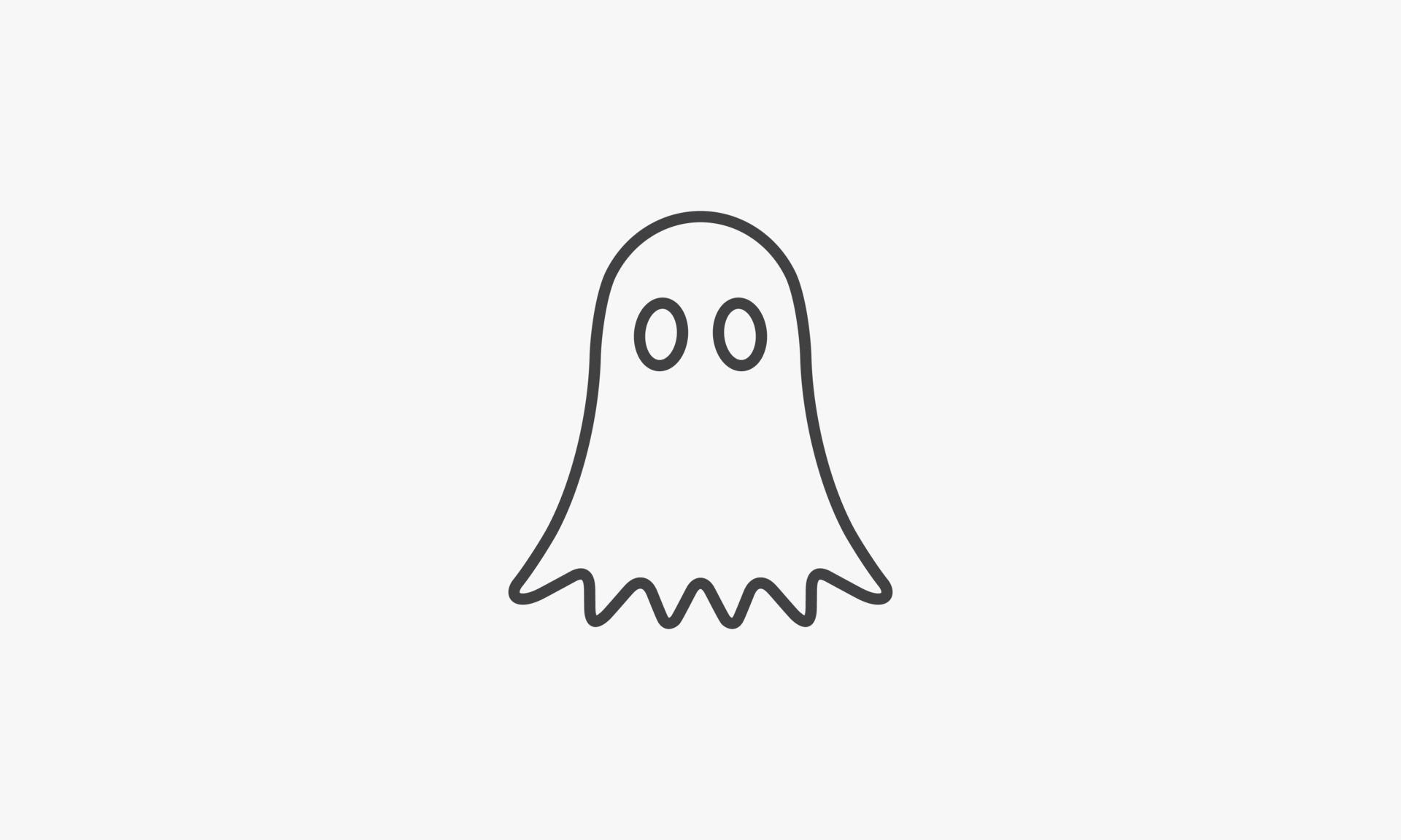 line icon simple ghost isolated on white background. 4640755 Vector Art ...