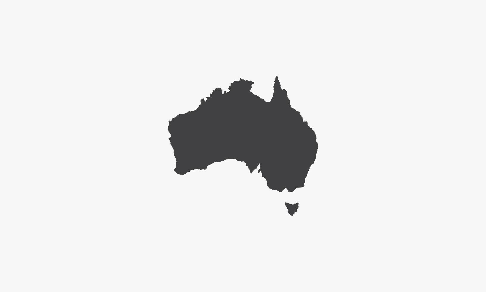 Ilustración de vector de diseño de mapa de Australia sobre fondo blanco.