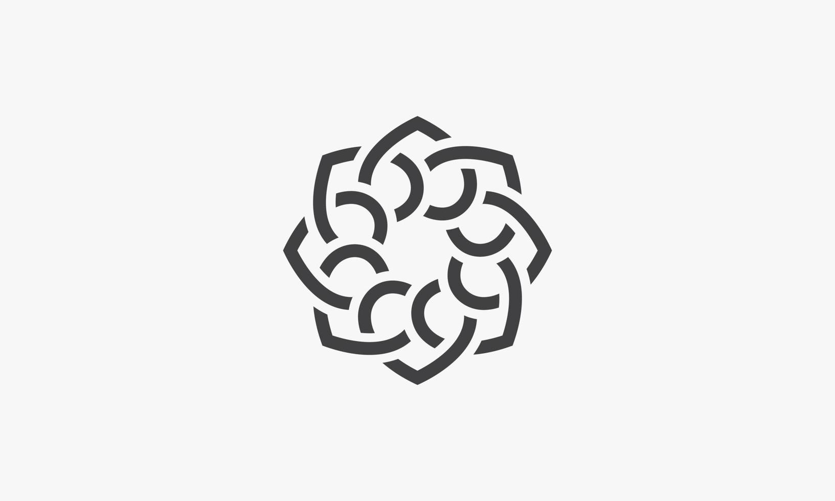 interlocking mandala vector illustration on white background. creative icon.